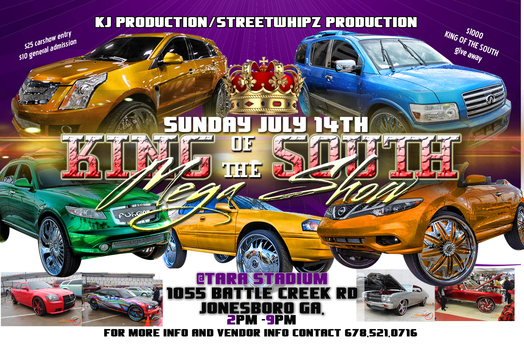 KING OF THE SOUTH CAR SHOW! JULY 14TH JONESBORO, GA.. Midwest Street